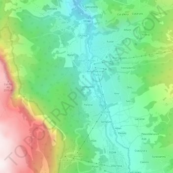 Ciaminades topographic map, elevation, terrain
