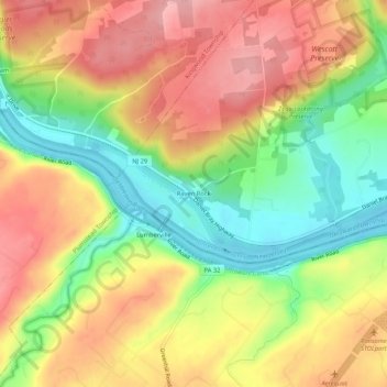 Raven Rock topographic map, elevation, terrain