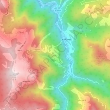 Lisore topographic map, elevation, terrain
