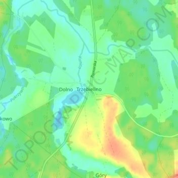Trzebielino topographic map, elevation, terrain