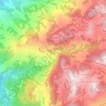 Rosola topographic map, elevation, terrain