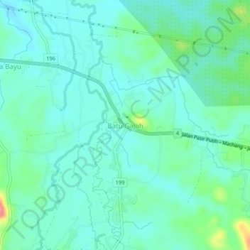 Batu Gajah topographic map, elevation, terrain