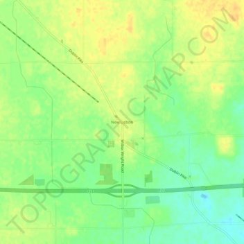 New Lisbon topographic map, elevation, terrain