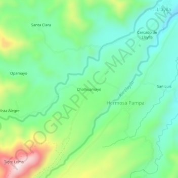Chalhuamayo topographic map, elevation, terrain