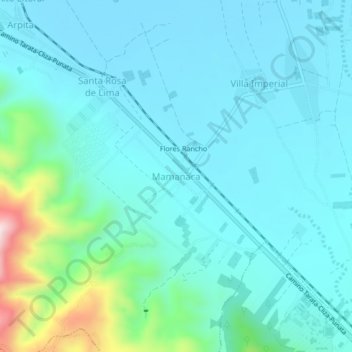 Mamanaca topographic map, elevation, terrain