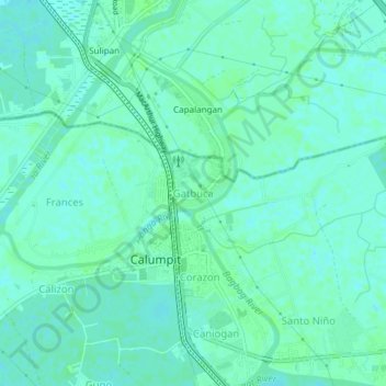Gatbuca topographic map, elevation, terrain
