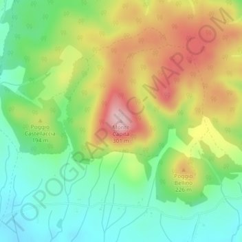 Monte Capita topographic map, elevation, terrain