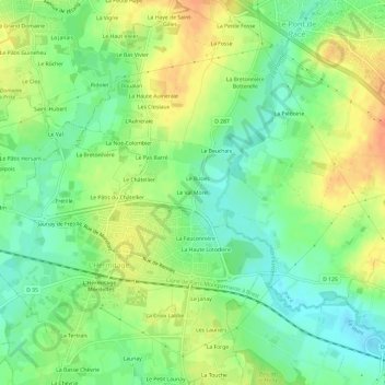 Le Val Morel topographic map, elevation, terrain