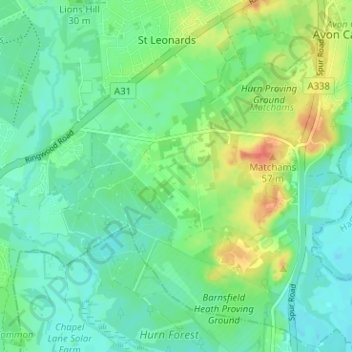 Grange Estate topographic map, elevation, terrain