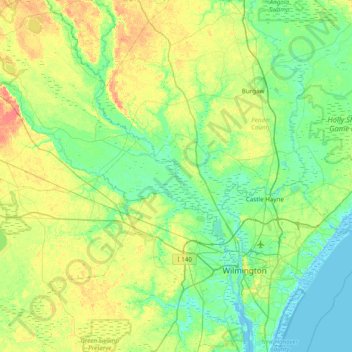 D Island topographic map, elevation, terrain