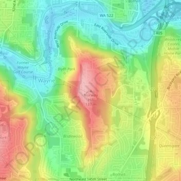 Norway Hill topographic map, elevation, terrain