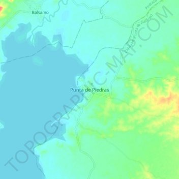Punta de Piedras topographic map, elevation, terrain