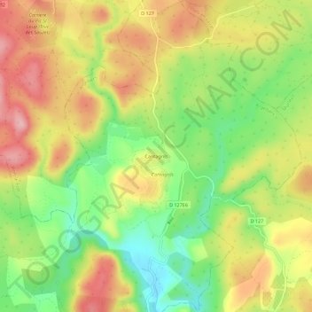 Cantagrils topographic map, elevation, terrain