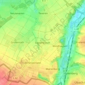 Siepenbusch topographic map, elevation, terrain
