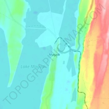 Magadi topographic map, elevation, terrain