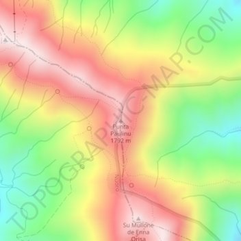 Punta Paulinu topographic map, elevation, terrain