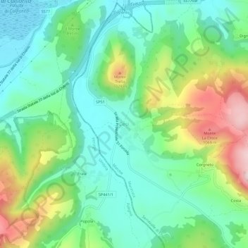 Cesi topographic map, elevation, terrain