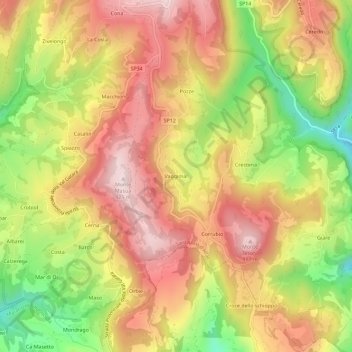 Vaggimàl topographic map, elevation, terrain
