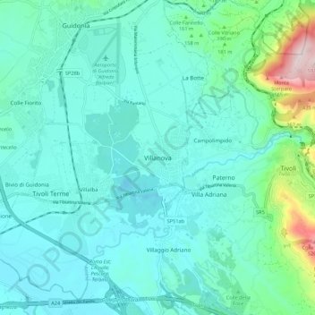 Villanova topographic map, elevation, terrain