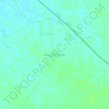 Nuevo Oriente topographic map, elevation, terrain