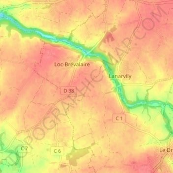Le Ruat topographic map, elevation, terrain
