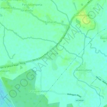 Devadi topographic map, elevation, terrain