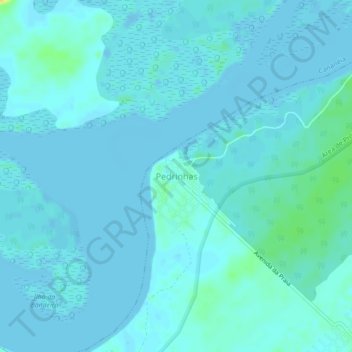 Pedrinhas topographic map, elevation, terrain