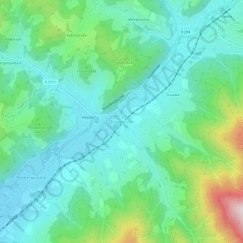 Oberwinden topographic map, elevation, terrain