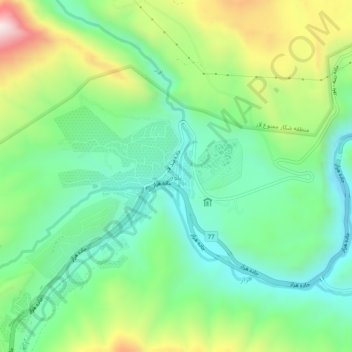 Polour topographic map, elevation, terrain