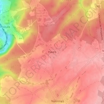 Haies topographic map, elevation, terrain