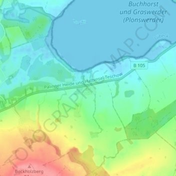 Zarnewenz topographic map, elevation, terrain