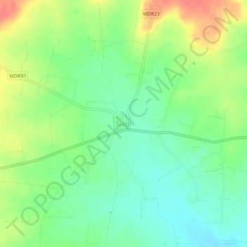 Surdi topographic map, elevation, terrain