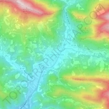 Buis-les-Baronnies topographic map, elevation, terrain