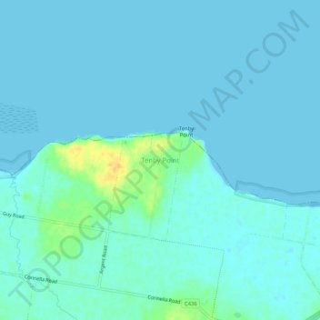 Tenby Point topographic map, elevation, terrain