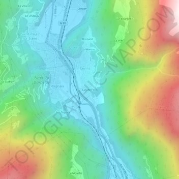 Luy de Four topographic map, elevation, terrain