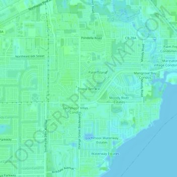 Tropic Terrace topographic map, elevation, terrain