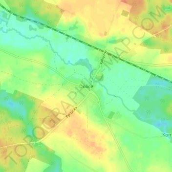 Dolice topographic map, elevation, terrain