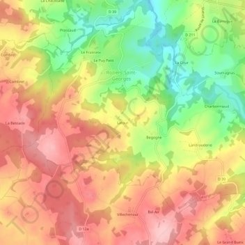 Latour topographic map, elevation, terrain