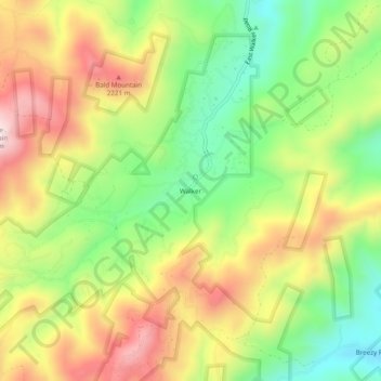 Walker topographic map, elevation, terrain