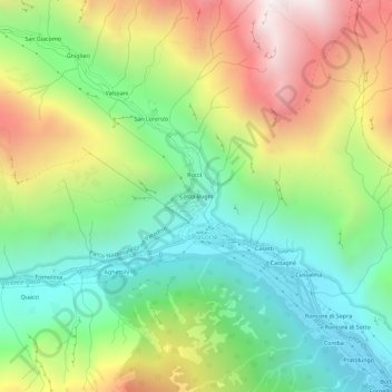 Costa Bugni topographic map, elevation, terrain