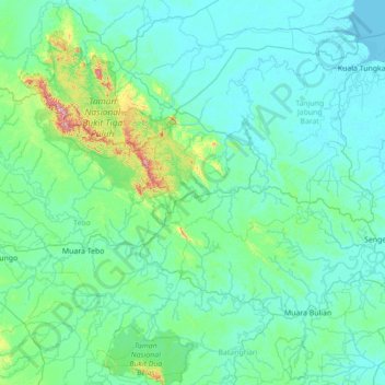 Renah Mendaluh topographic map, elevation, terrain