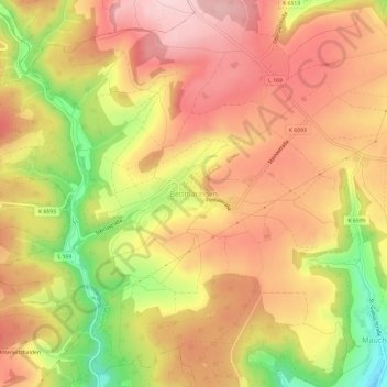 Bettmaringen topographic map, elevation, terrain