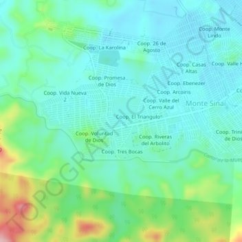 Voluntad de Dios topographic map, elevation, terrain