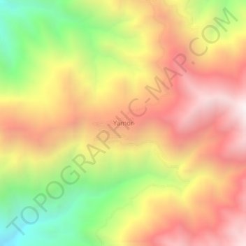 Yamor topographic map, elevation, terrain