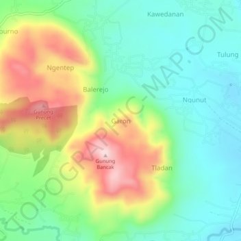 Garon topographic map, elevation, terrain
