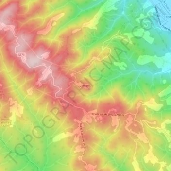 Gargonza topographic map, elevation, terrain