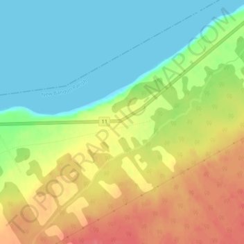 New Bandon topographic map, elevation, terrain