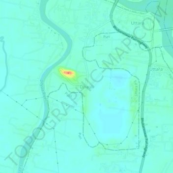Dhauli topographic map, elevation, terrain