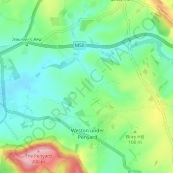 Kingstone topographic map, elevation, terrain