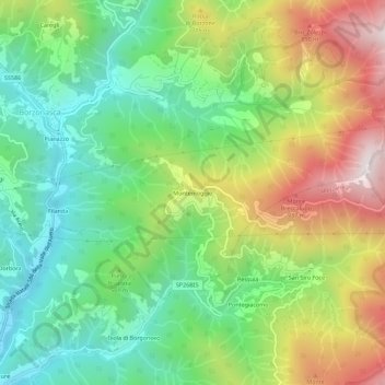Montemoggio topographic map, elevation, terrain